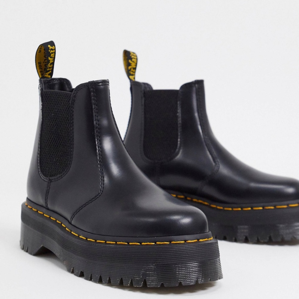 Doc Marten 2976 Slip On Combat Boots - Black Polished Smooth WORN ONCE